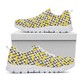 Zigzag Banana Pattern Print White Running Shoes