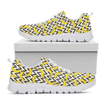 Zigzag Banana Pattern Print White Sneakers
