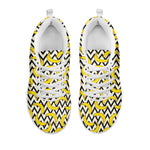 Zigzag Banana Pattern Print White Sneakers