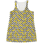 Zigzag Banana Pattern Print Women's Racerback Tank Top