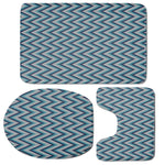 Zigzag Knitted Pattern Print 3 Piece Bath Mat Set