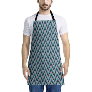 Zigzag Knitted Pattern Print Apron