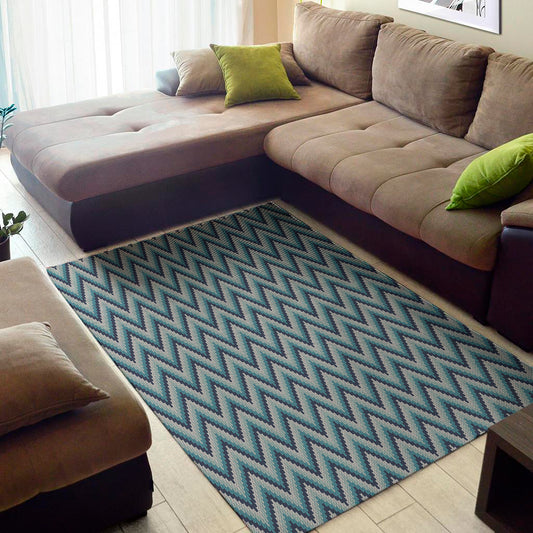 Zigzag Knitted Pattern Print Area Rug