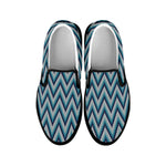 Zigzag Knitted Pattern Print Black Slip On Shoes