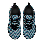 Zigzag Knitted Pattern Print Black Sneakers