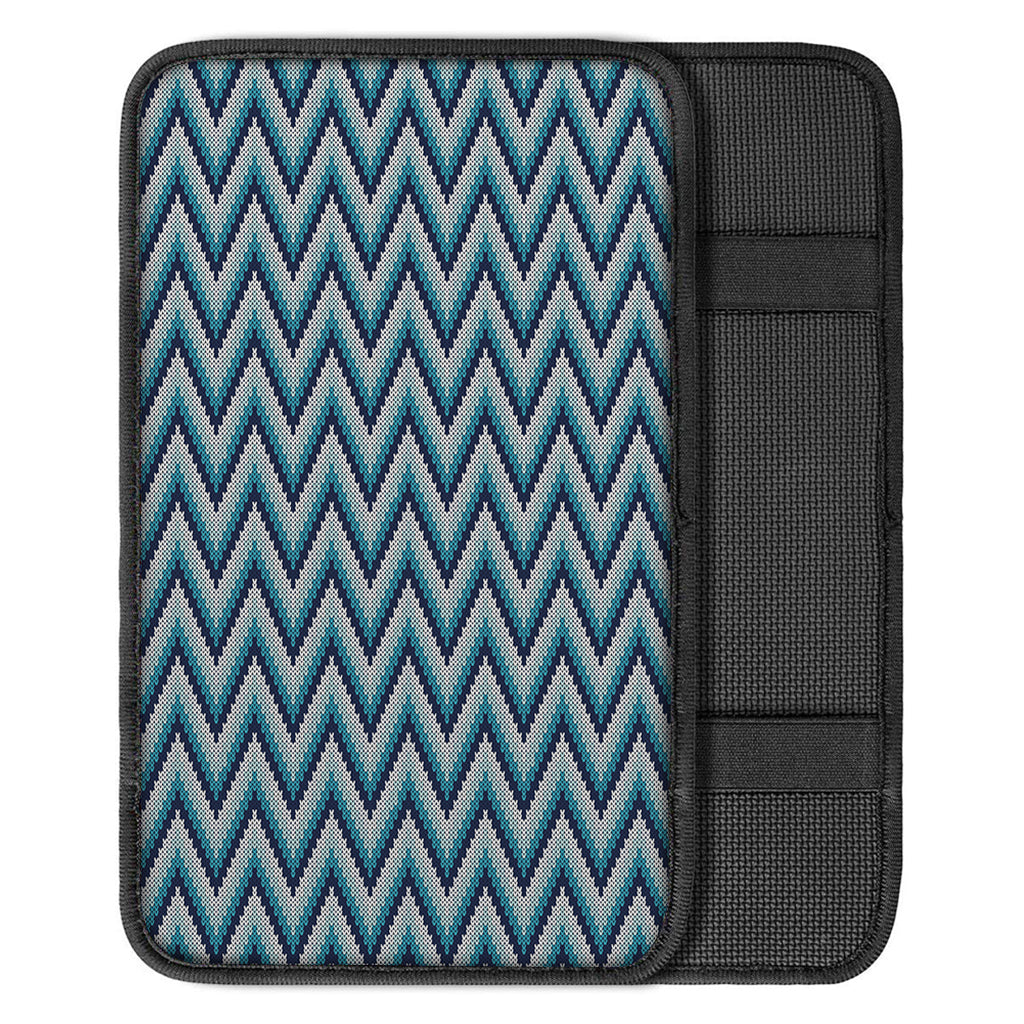Zigzag Knitted Pattern Print Car Center Console Cover