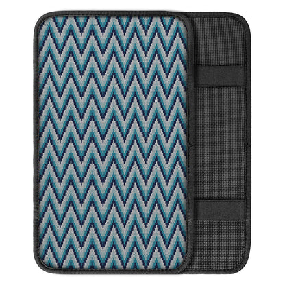 Zigzag Knitted Pattern Print Car Center Console Cover