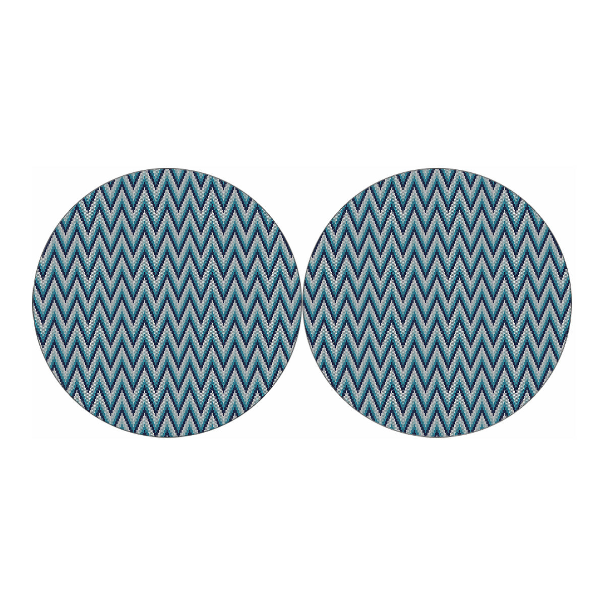 Zigzag Knitted Pattern Print Car Coasters