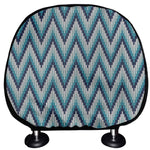 Zigzag Knitted Pattern Print Car Headrest Covers