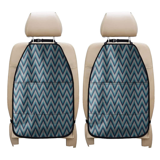 Zigzag Knitted Pattern Print Car Seat Organizers