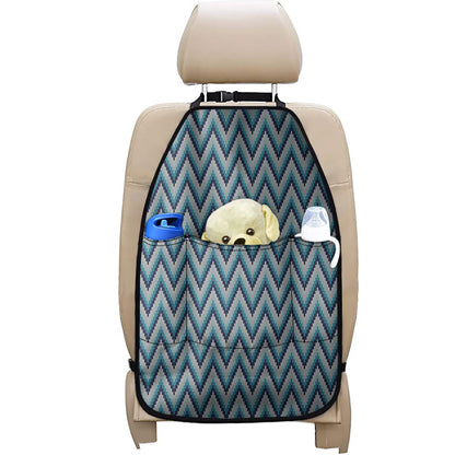 Zigzag Knitted Pattern Print Car Seat Organizers