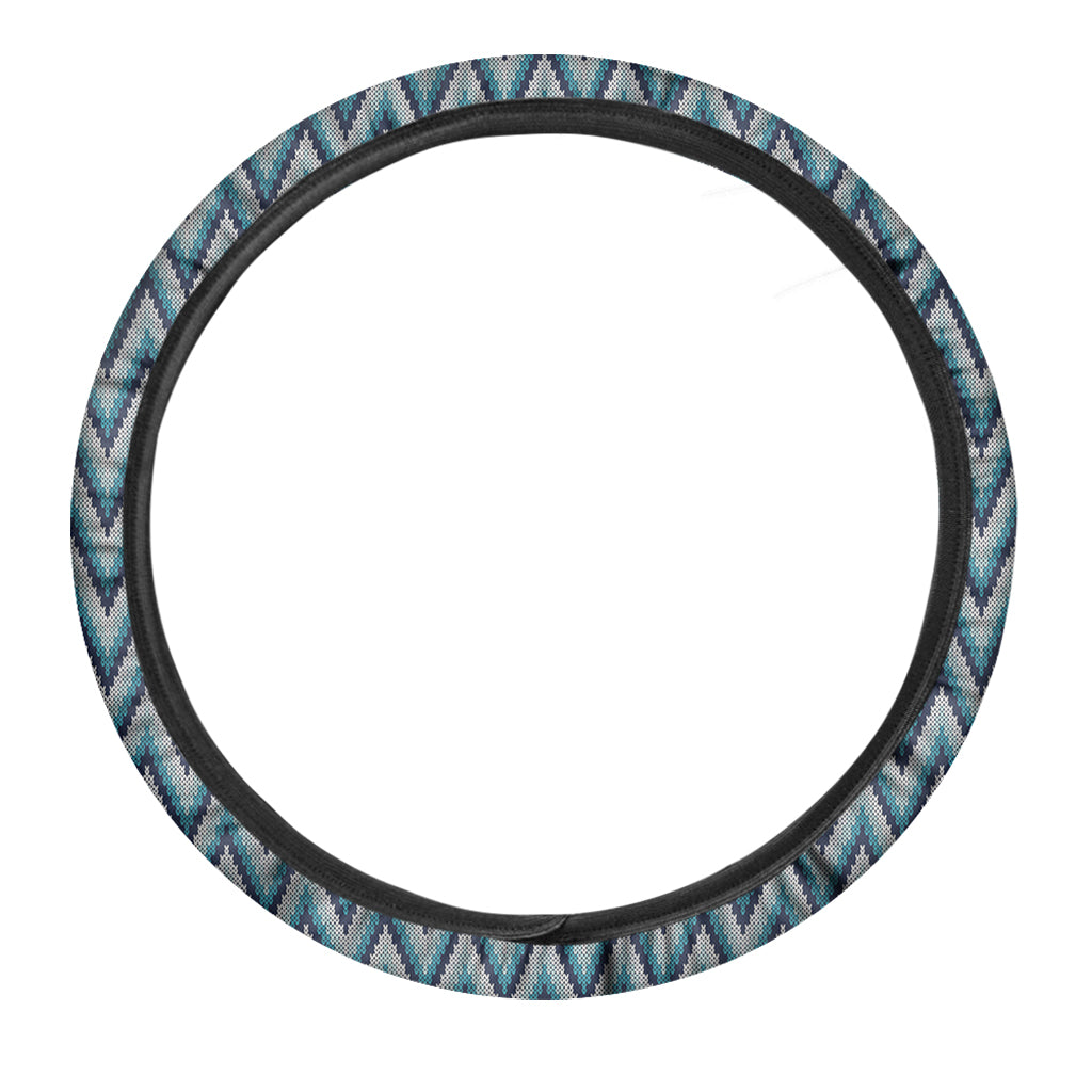 Zigzag Knitted Pattern Print Car Steering Wheel Cover