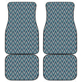 Zigzag Knitted Pattern Print Front and Back Car Floor Mats