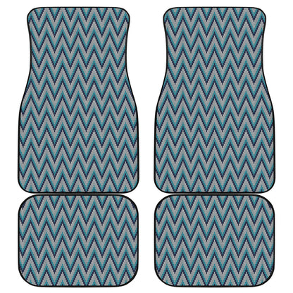 Zigzag Knitted Pattern Print Front and Back Car Floor Mats