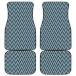 Zigzag Knitted Pattern Print Front and Back Car Floor Mats
