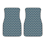 Zigzag Knitted Pattern Print Front Car Floor Mats