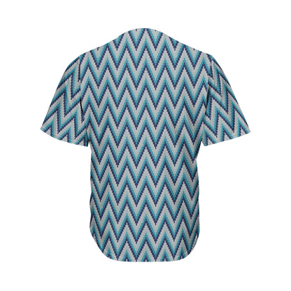 Zigzag Knitted Pattern Print Men's Baseball Jersey