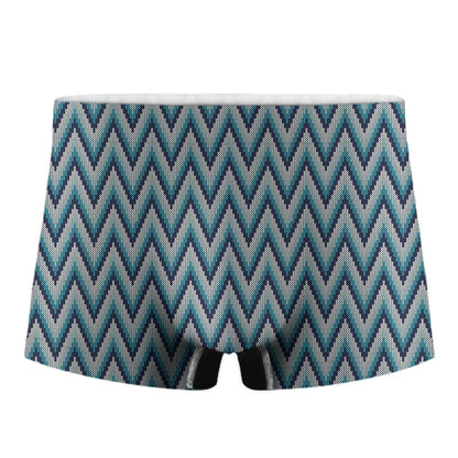 Zigzag Knitted Pattern Print Men's Boxer Briefs