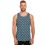 Zigzag Knitted Pattern Print Men's Tank Top