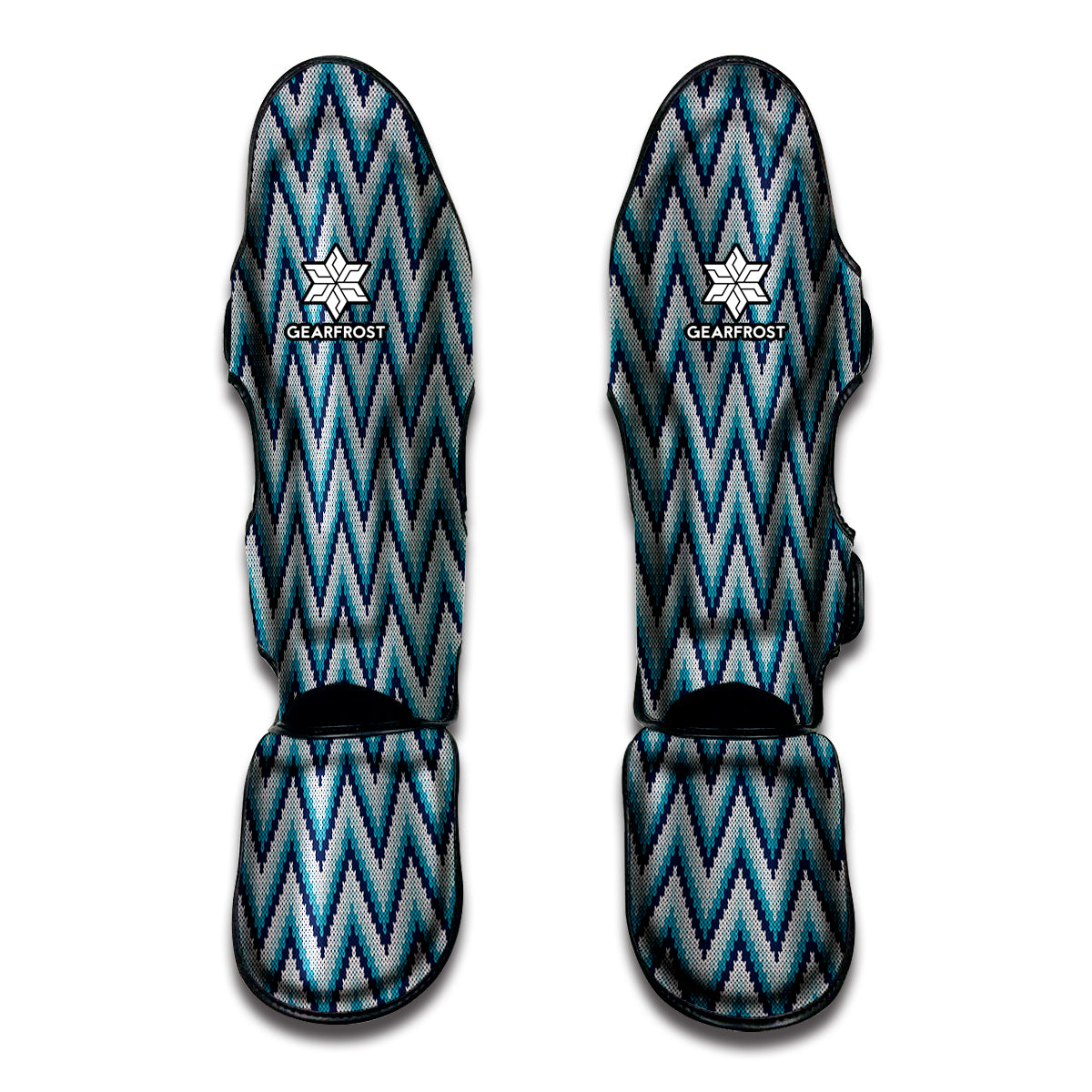 Zigzag Knitted Pattern Print Muay Thai Shin Guard