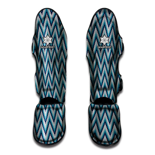 Zigzag Knitted Pattern Print Muay Thai Shin Guard