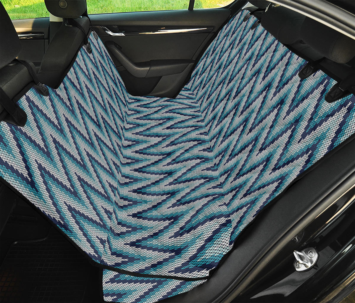 Zigzag Knitted Pattern Print Pet Car Back Seat Cover