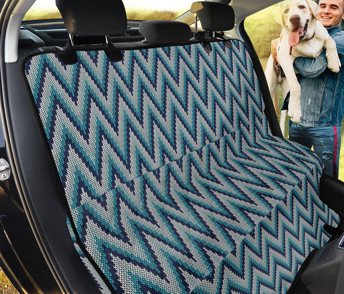 Zigzag Knitted Pattern Print Pet Car Back Seat Cover