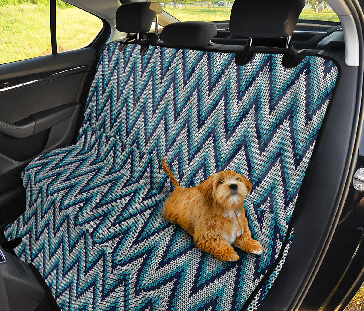 Zigzag Knitted Pattern Print Pet Car Back Seat Cover