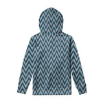 Zigzag Knitted Pattern Print Pullover Hoodie