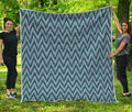 Zigzag Knitted Pattern Print Quilt