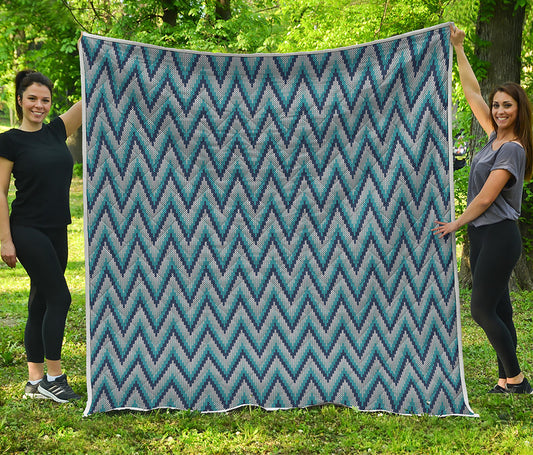 Zigzag Knitted Pattern Print Quilt