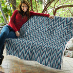 Zigzag Knitted Pattern Print Quilt