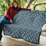 Zigzag Knitted Pattern Print Quilt