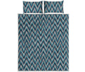 Zigzag Knitted Pattern Print Quilt Bed Set