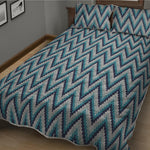 Zigzag Knitted Pattern Print Quilt Bed Set