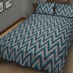 Zigzag Knitted Pattern Print Quilt Bed Set