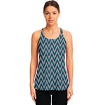 Zigzag Knitted Pattern Print Women's Racerback Tank Top