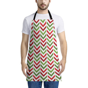 Zigzag Merry Christmas Pattern Print Apron