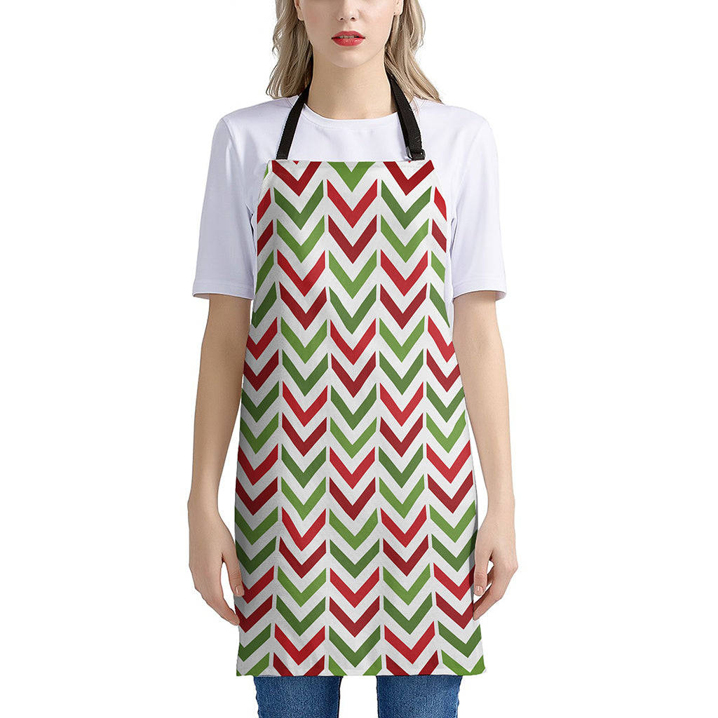 Zigzag Merry Christmas Pattern Print Apron