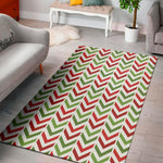 Zigzag Merry Christmas Pattern Print Area Rug