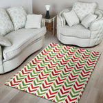 Zigzag Merry Christmas Pattern Print Area Rug