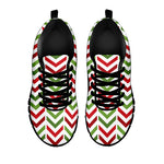 Zigzag Merry Christmas Pattern Print Black Sneakers