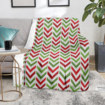 Zigzag Merry Christmas Pattern Print Blanket