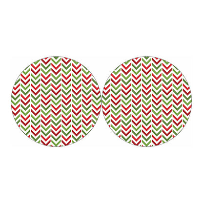 Zigzag Merry Christmas Pattern Print Car Coasters