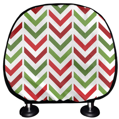Zigzag Merry Christmas Pattern Print Car Headrest Covers