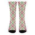 Zigzag Merry Christmas Pattern Print Crew Socks
