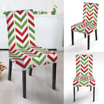Zigzag Merry Christmas Pattern Print Dining Chair Slipcover