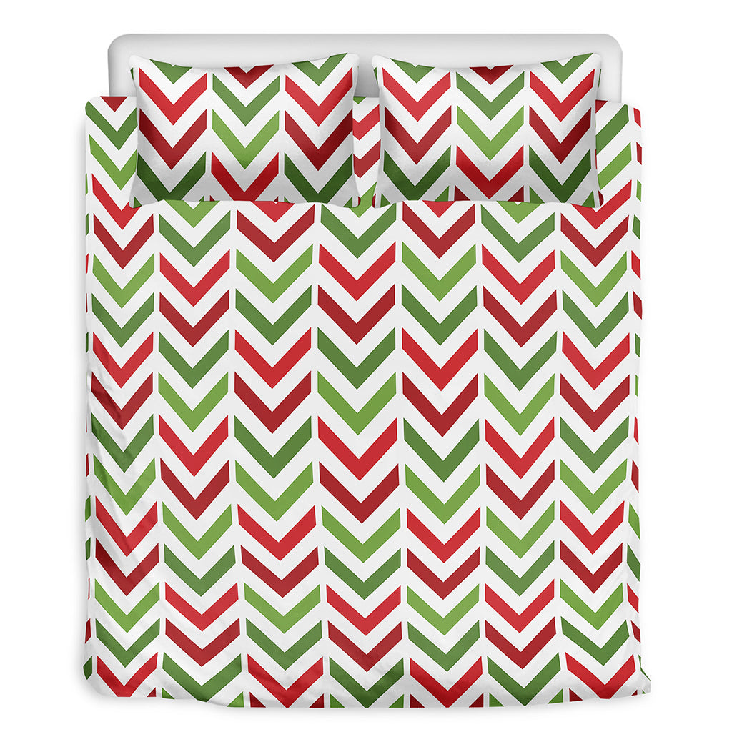 Zigzag Merry Christmas Pattern Print Duvet Cover Bedding Set