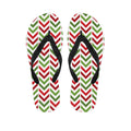 Zigzag Merry Christmas Pattern Print Flip Flops