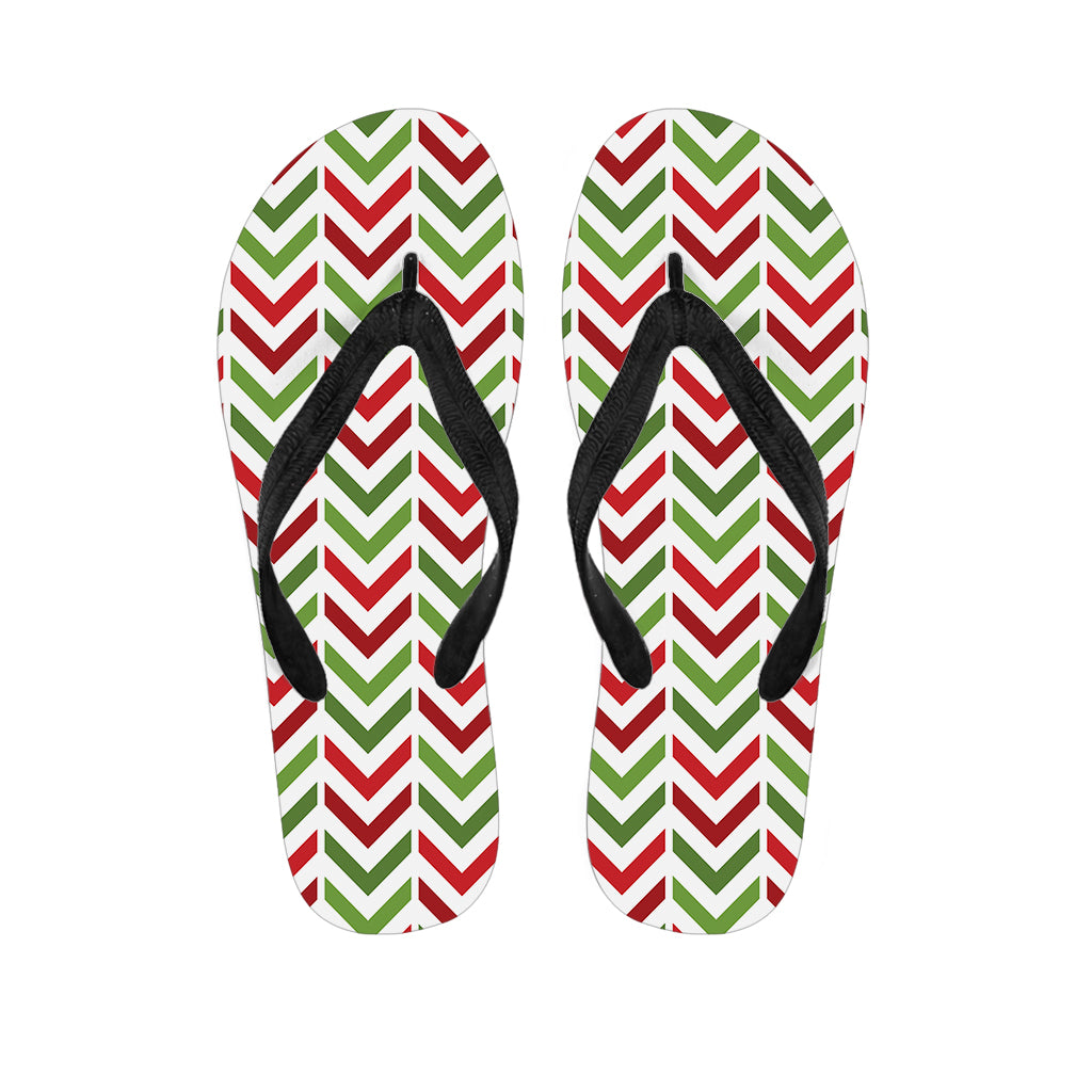 Zigzag Merry Christmas Pattern Print Flip Flops